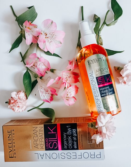 Eveline Professional, Olejek do włosów 8w1, Arganowy, Argan + Keratin, Liquid Silk