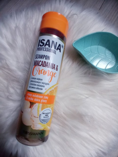 Isana Profesional, Szampon do włosów, Włosy osłabione zimą i sucha skóra głowy, Macadamia i Orange 