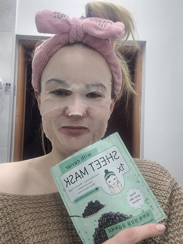 Action Maska do twarzy w płachcie, Sheet Mask with caviar