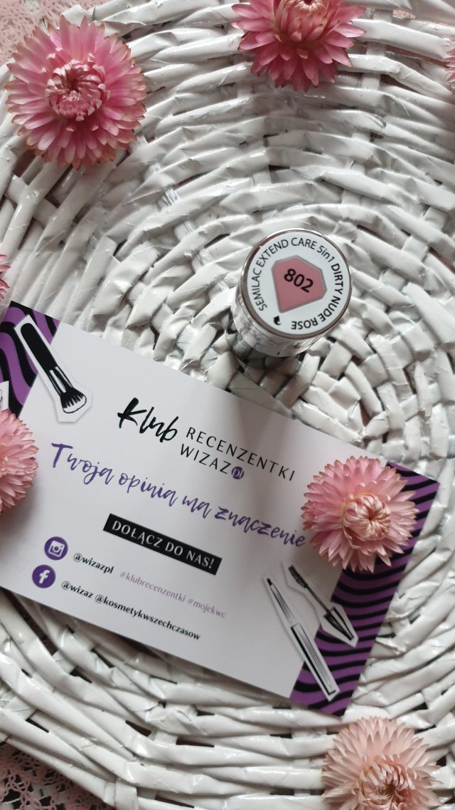 Semilac Extend 5 in 1, Lakier hybrydowy 5 w 1, nr 802 Dirty Nude Rose