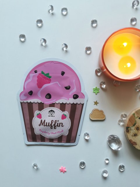 Dr. Mola Maska do twarzy w płacie, Raspberry Muffin, Rewitalizująco-nawilżająca