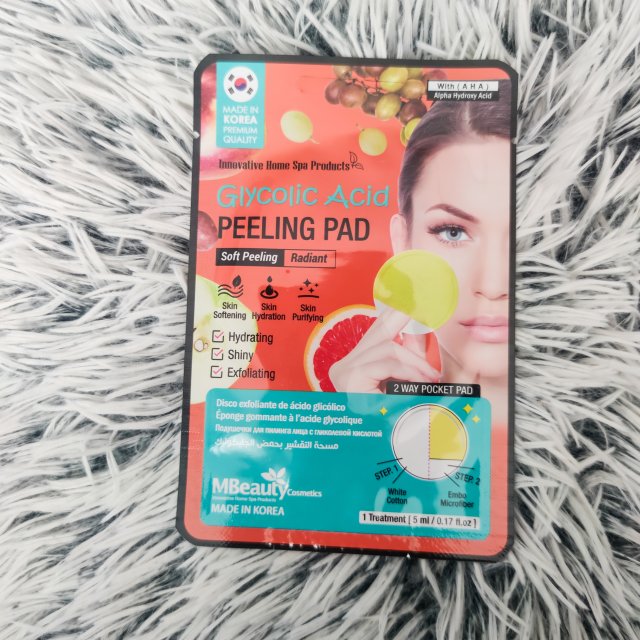MBeauty Cosmetics Płatek do mycia twarzy, Glycolic Acid Peeling Pad, Oczyszczająco-peelingujący