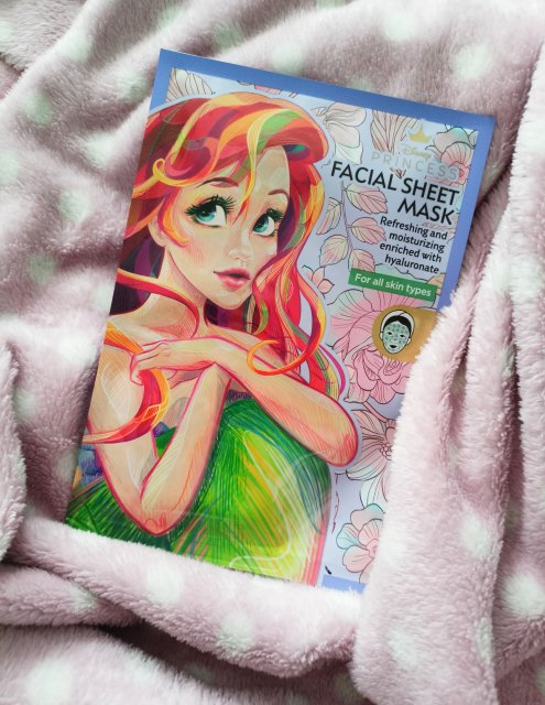 Action Maska do twarzy w płacie, Facial Sheet Mask, Disney Princess, Odświeżająca i nawilżająca, Syrenka Ariel