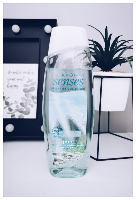 Avon Senses, Żel pod prysznic, Pure, White Musks & Bamboo Leaves