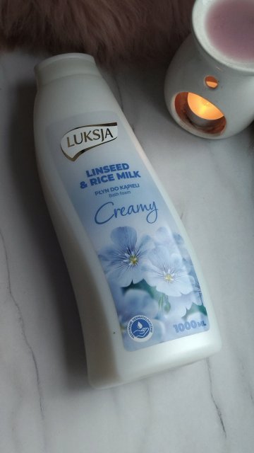 Luksja Creamy, Płyn do kąpieli, Linseed & Rice Milk
