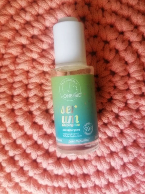 OnlyBio Serum do twarzy, Face in Balance, Adaptogenne, Zwężające pory, Niacynamid, zielona herbata i rhodiola rosea