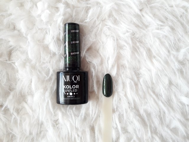 NIUQI Lakier hybrydowy, Brokat, Zieleń 2