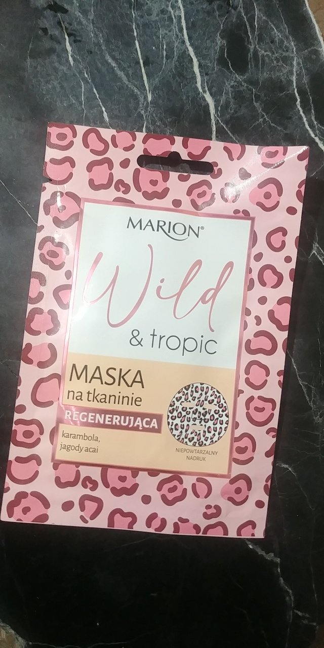 Marion Wild & Tropic Maska do twarzy na tkaninie, Regenerująca, Karambola, jagody acai