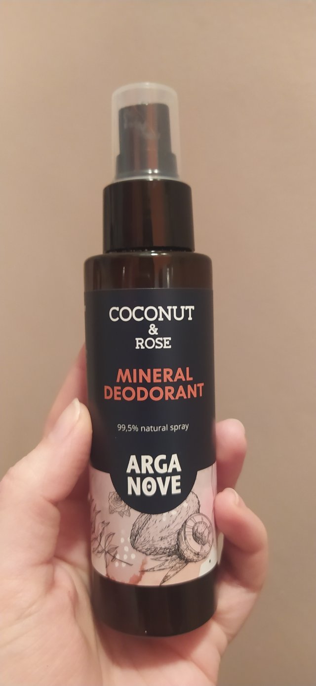 Arganove Moroccan Beauty, Dezodorant mineralny w sprayu, Róża i kokos