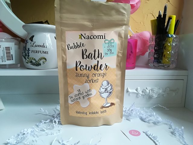 Nacomi Puder do kąpieli, Bubble Bath Powder, Sunny Orange Sorbet