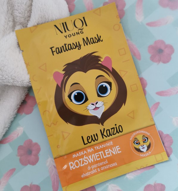 NIUQI Young, Fantasy Mask, Maska do twarzy na tkaninie, Rozświetlenie, Lew Kazio