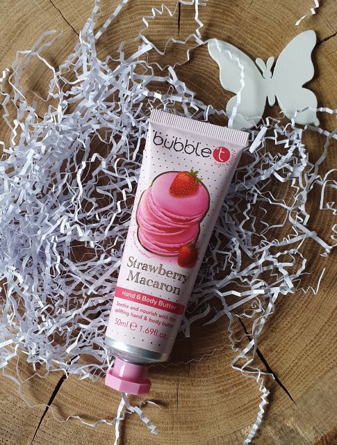 Bubble T Masełko do rąk i ciała, Strawberry Macaro