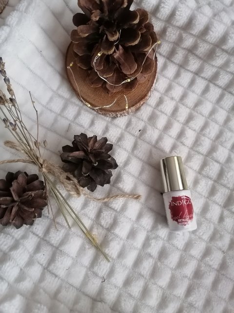 Indigo Gel Brush, Żel do paznokci w pędzelku, Metallic Marsala