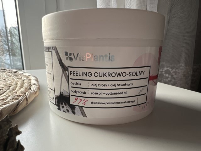 Vis Plantis Peeling do ciała, Cukrowo-solny, Olej z róży + olej bawełniany