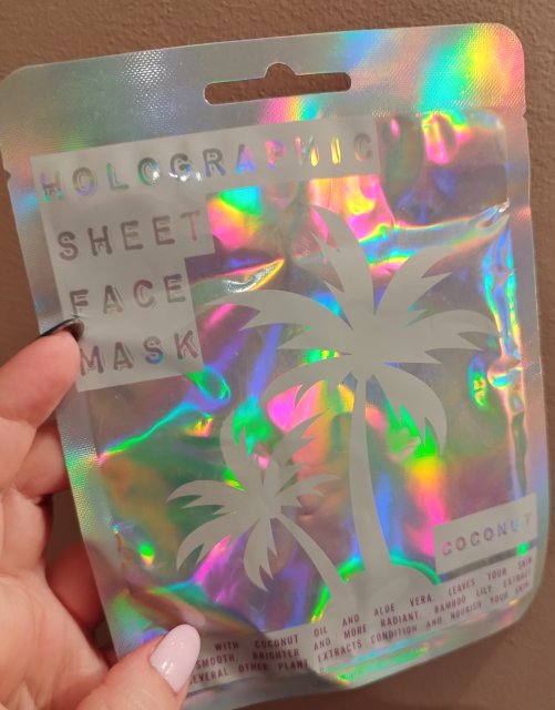 H&B Holographic Sheet Face Mask, Coconut 