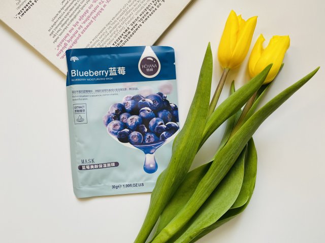 Rorec Maska do twarzy w płacie, Blueberry