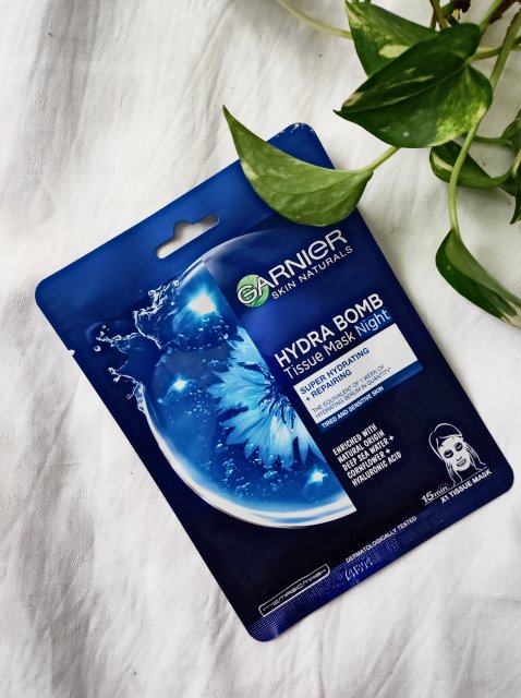 Garnier Skin Naturals, Hydra Bomb, Maska do twarzy w płacie, Super Hydrating, Night, Na noc