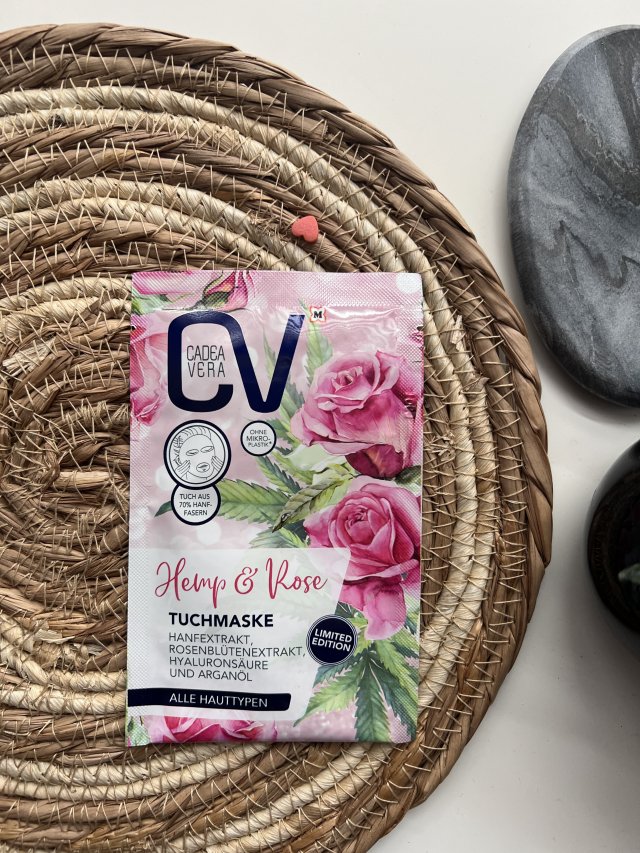 CadeaVera Maseczka do twarzy w płacie, Hemp & Rose