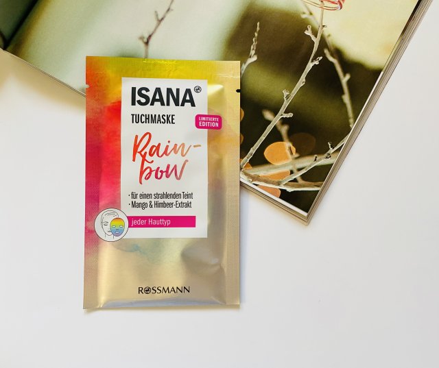 Isana Maska do twarzy w płacie, Rainbow, Z ekstraktem z mango i malin