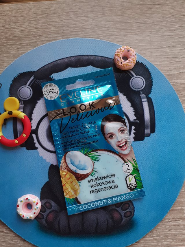 Eveline Look Delicious, Maseczka do twarzy, Nawilżająca, Bio, Smakowicie kokosowa regeneracja
