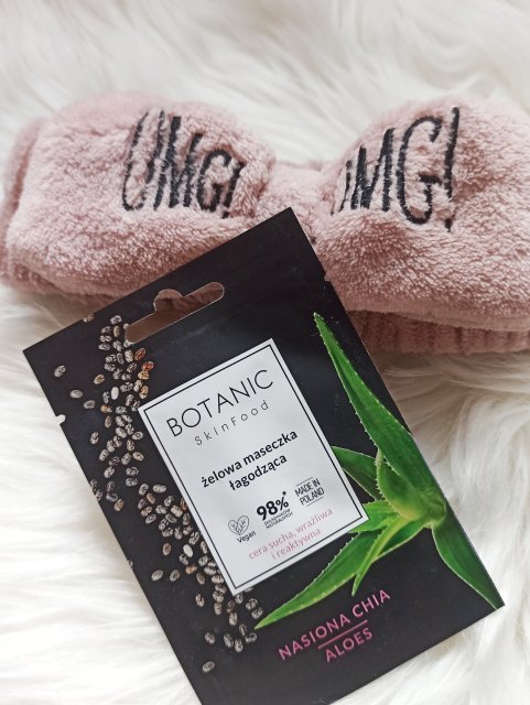 Botanic SkinFood Maseczka do twarzy, Żelowa, Łagodząca, Cera sucha, wrażliwa i reaktywna, Nasiona chia i aloes