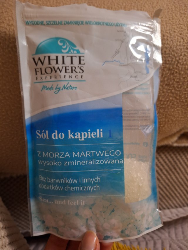White Flower´s Experience Sól do kąpieli,  Z Morza Martwego, Wysoko Zmineralizowana 
