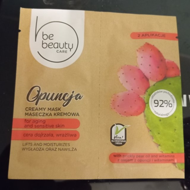 BeBeauty Care, Maseczka do twarzy, Kremowa, Cera dojrzała i wrażliwa, Wygładzenie i nawilżenie, Opuncja