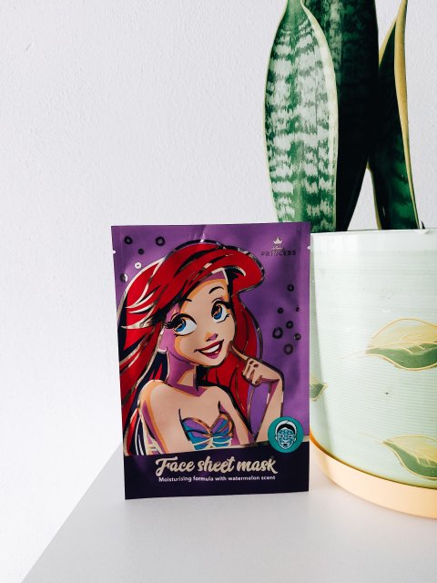 Topbrands Europe B.V. Disney Princess, Maska do twarzy w płacie, Nawilżająca, Zapach arbuza, Ariel