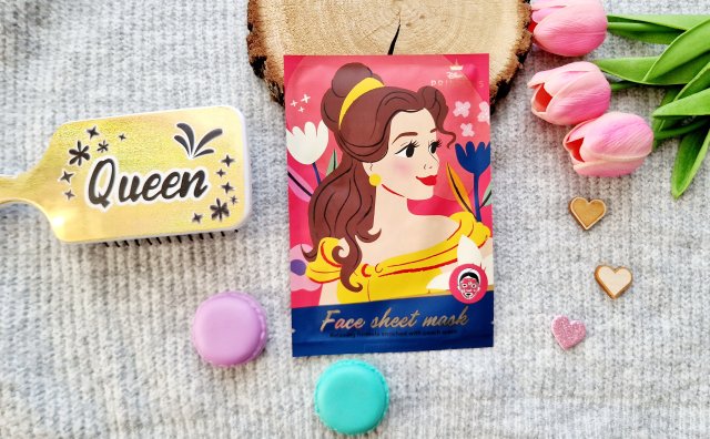 Topbrands Europe B.V. Disney Princess, Maska do twarzy w płacie, Odświeżająca i nawilżająca, Z ekstraktem z brzoskwini, Bella