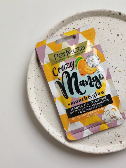 Perfecta Maska w płacie, Crazy Mango, Smooth & Glow, Intensywne wygładzenie i rozświetlenie