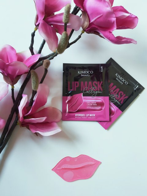 Kimoco Beauty Maska na usta, Hydrożelowa, Hydrogel Lip Mask, Collagen & Aloe, Odżywczo-nawilżająca, Z kolagenem i aloesem 