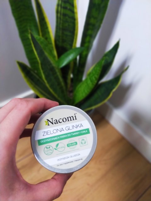 Nacomi Maska do twarzy i ciała, Oczyszcza i złuszcza, Zielona glinka