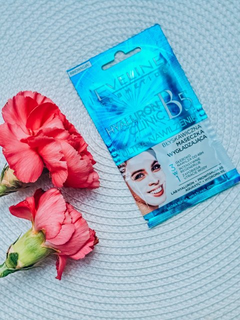 Eveline Maseczka do twarzy, Hialuron Clinic B5, Ultra-nawilżenie, Błyskawiczna, Wygładzająca