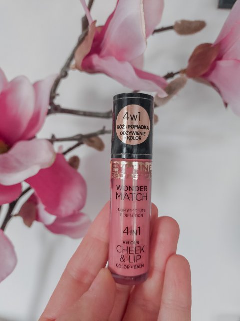 Eveline Wonder Match, Skin Absolute Perfection Velour Cheek & Lip Color Balm, Róż i pomadka do ust w płynie, 4in1, nr 02