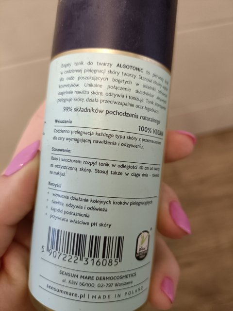 Sensum Mare Dermocosmetics Algotonic, Bogaty tonik do twarzy, Odżywczy, Nawilżający