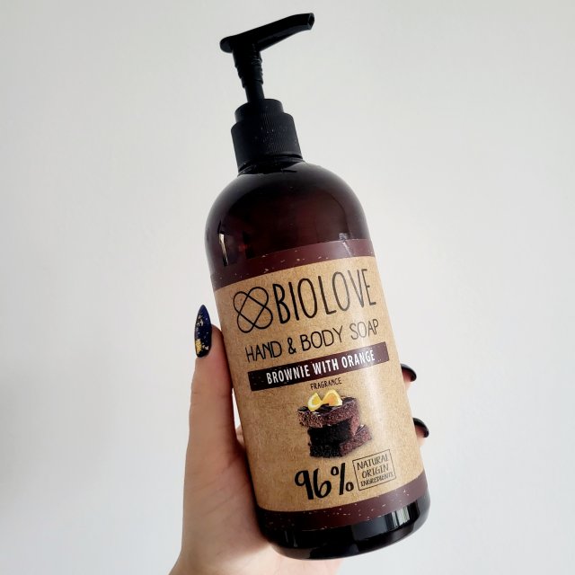 Biolove Mydło do rąk i ciała, Brownie z pomarańczą