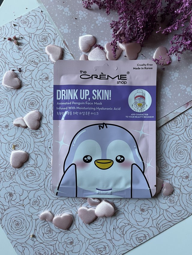 The Creme Shop Maska do twarzy w płacie, Animated Penguin Face Mask, Drink Up, Skin!