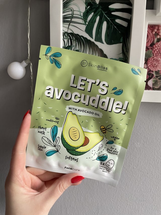 SkinBliss Maska do twarzy w płacie, Let's Avocuddle!, Avocado Oil