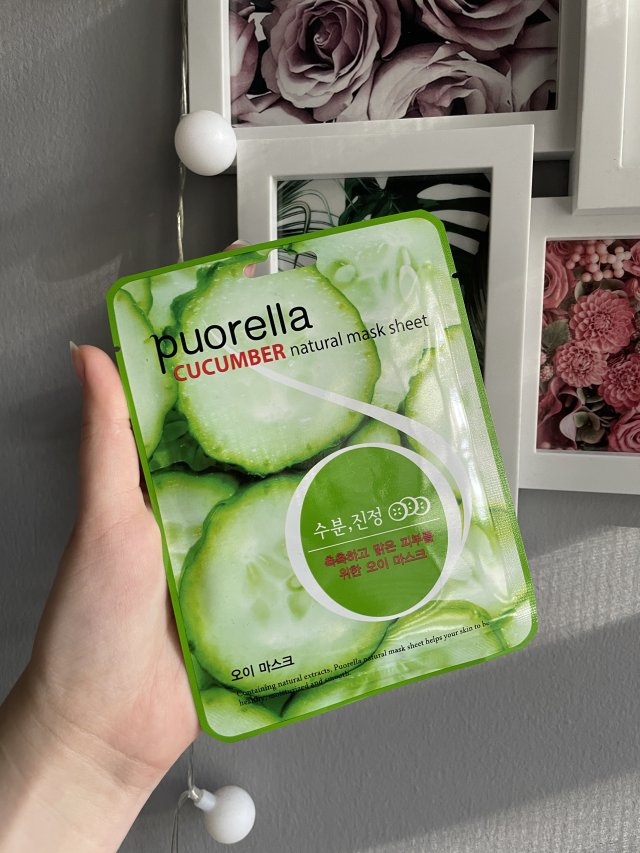 Puorella Maska do twarzy w płacie, Cucumber Natural Mask Sheet