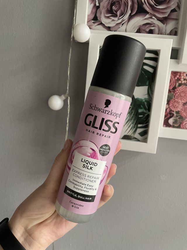 Schwarzkopf Gliss kur, Liquid Silk, Odżywka do włosów w sprayu, Ekspresowa, Z Ceramidami i Jedwabiem