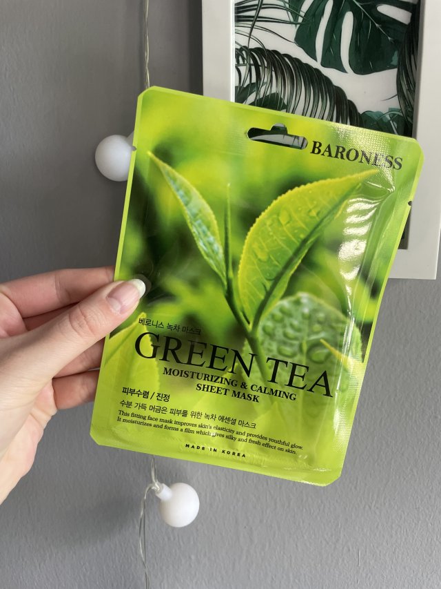 Baroness Maska do twarzy w płacie, Nawilżająco-kojąca, Green Tea