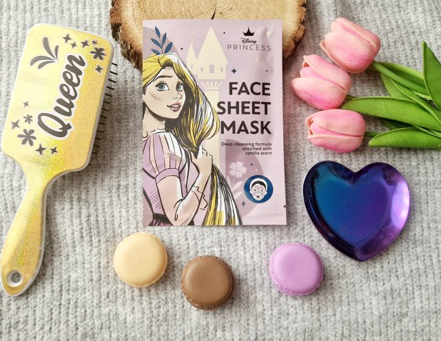 Topbrands Europe B.V. Disney Princess, Maska do twarzy w płacie, Głęboko oczyszczająca, Ekstrakt z wanilii, Roszpunka