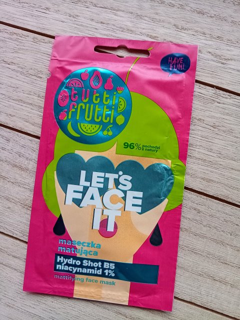 Farmona Tutti Frutti, Maseczka do twarzy, Let's Face It, Matująca, Hydro Shot B5, niacynamid 1%