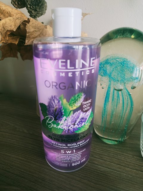 Eveline Organic, Bakuchiol, Płyn micelarny, 5w1, Regenerujący, Retinol roślinny
