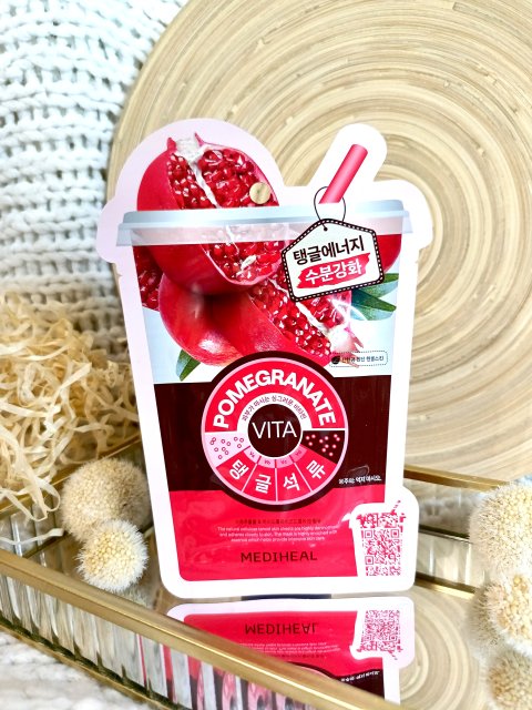 Mediheal Maska do twarzy w płacie, VITA, Nawilżająco-uelastyczniająca, Granat