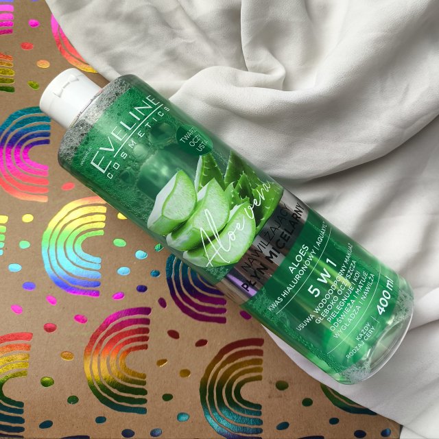 Eveline Płyn micelarny, Aloe Vera, Nawilżający, 5w1, Każdy rodzaj cery