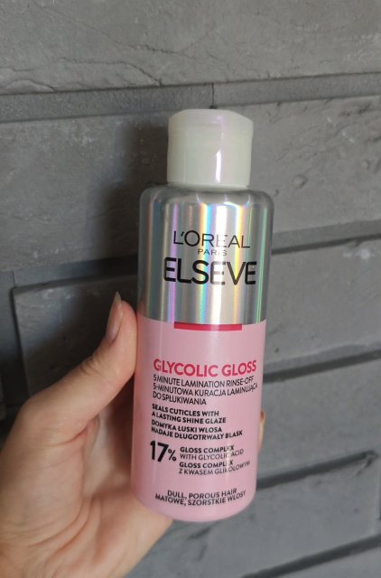 L'Oréal Elseve, Kuracja do włosów, Glycolic Gloss, 5-minutowa, Laminująca, Do spłukiwania, matowe, Szorstkie włosy