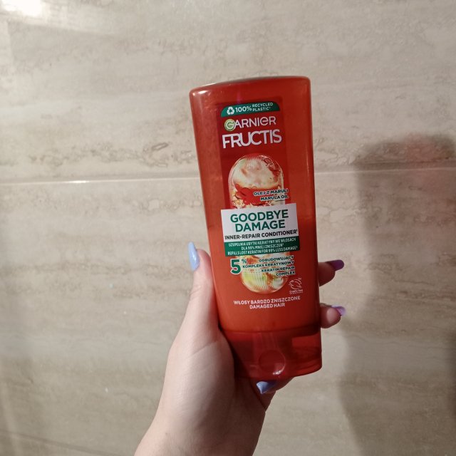 Garnier Fructis, Goodbye Damage, Kuracja do włosów, Keratin Filler, Odbudowująca od wewnątrz, Do spłukiwania 