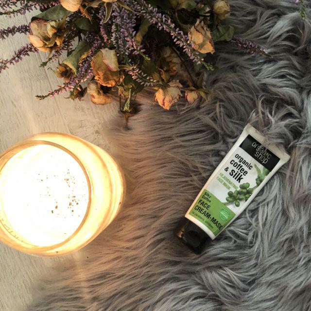 Organic Shop Coffee & Silk, Mud Face Cream Mask, Odmładzająca kremowa maska do twarzy Zielona kawa i jedwab