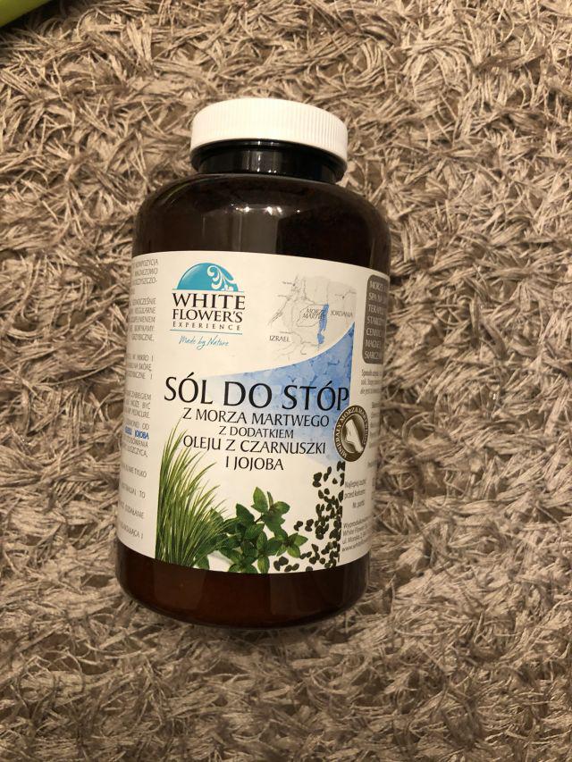 White Flower's Sól do stóp, Z Morza Martwego, Z dodatkiem oleju z czarnuszki i jojoba